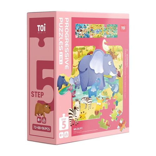 Rompecabezas TOI Progresivos de cartón 9-195 pz para niños