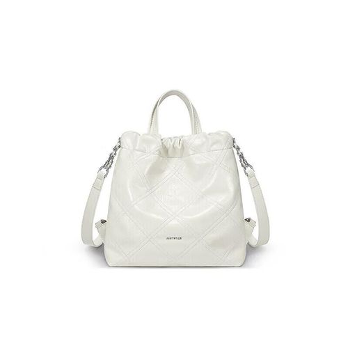 Mochila JUST STAR 2024 de tela bordada Blanco Gardenia para mujer