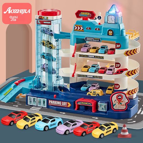 Set de Pista de Carros AOZHI JIA con 6 Carros de plástico Multicolor para niños y niñas de 3 a 6 años
