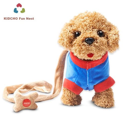 Juguete de perro eléctrico KIDCHO Quchao con música y movimiento de peluche para niños a partir de 3 años