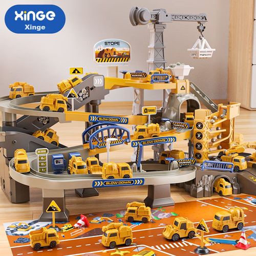 Coche de Juguete [XINGGE] de ingeniería eléctrico con pista y estacionamiento para niños