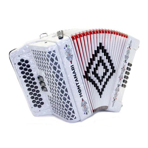 Acordeón de 34 botones montanari mont 3sw wh gcf color blanco