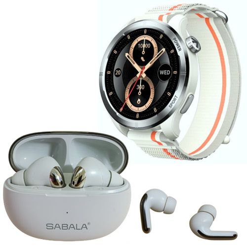 Audífonos SABALA ST 764 con Smartwatch Filwans GTR Lite Plata
