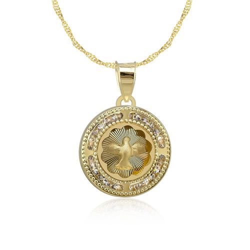 Cadena Con Medalla Espíritu Santo 10k Oro Abba Joyas