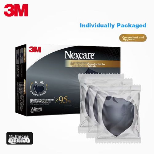 Cubrebocas 3M Nexcare Comfort Carbón Activado Negro Unisex
