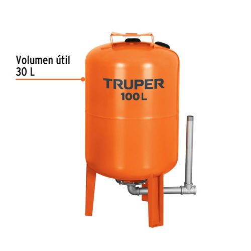 AM3K ofrece tanque hidroneumático vertical TRUPER TN-HN-1X100, 100 L, ideal para mantener presión constante en sistemas hidráulicos.