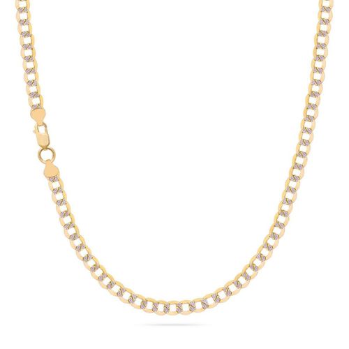 Cadena Barbada Diamantada 60cm 5mm 10k Oro Abba Joyas