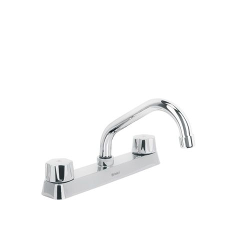 Mezcladora fregadero cromo cuello corto