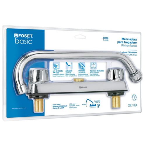 Mezcladora fregadero 8 pul cuello largo