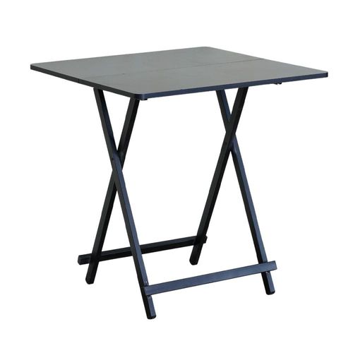 Ilios Innova | Mesa Plegable Multifuncional Portátil Negra, Ideal como Escritorio, Mesa Auxiliar, Comedor o Picnic. Estructura Metal y Superficie MDF.