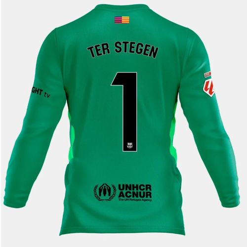 Increible! Jersey Playera Ter Stegen 1 Manga Larga Edicion Especial Verde La Liga 2026