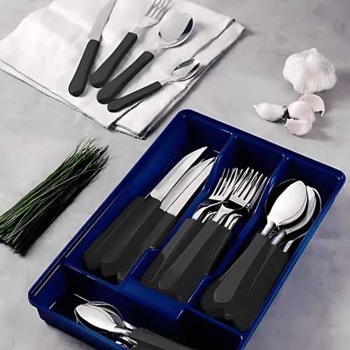 Juego de cubiertos Tramontina Brisa 18 piezas negro acero Inoxidable