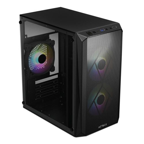 Gabinete Acteck Doom Gl630, Micro-ATX, Fuente de poder de 500W, Color Negro