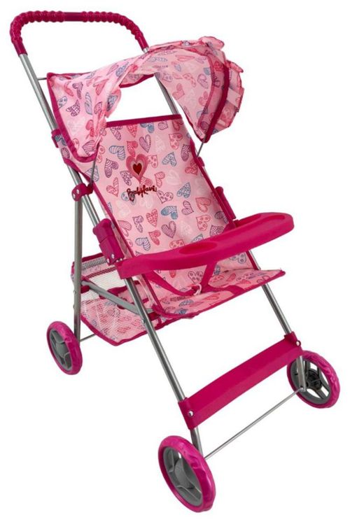 Carriolita De Muñecas Juguete Baby Kaori Ss05 Con Canasta Rosa