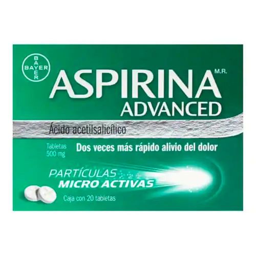 Ácido Acetilsalicílico Aspirina Advanced 20 Tabletas