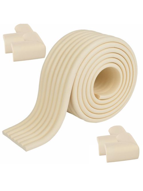 Kit Protector Esquineros De Foamy Para Mesas y Muebles Beige