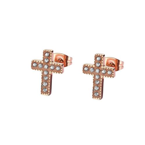 Aretes de acero enso para mujer eje3257r oro rosa