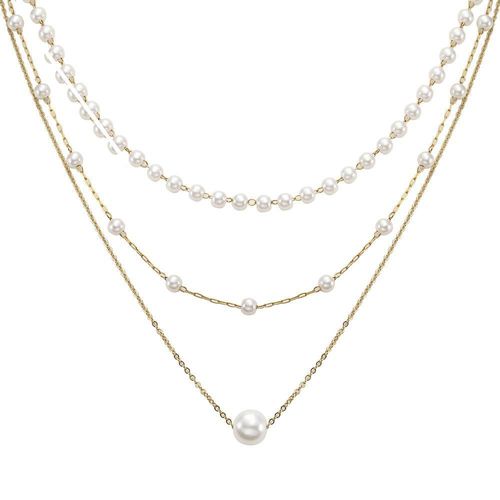 Collar de acero inoxidable enso para dama eice232135g dorado