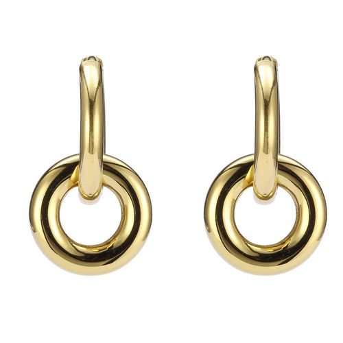 Aretes de acero inoxidable enso para mujer eje3261g dorado