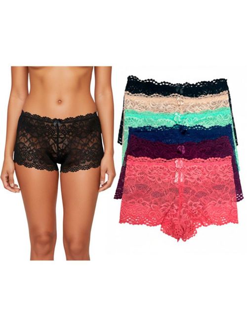 Set con 6 Boxer Cachetero De Encaje 27024