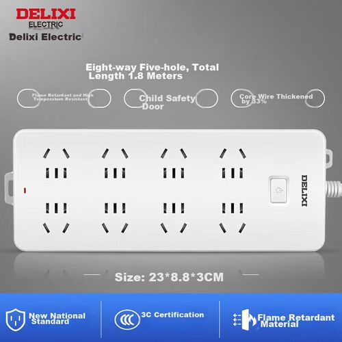 Multicontacto 8 Salidas Tipo A DELIXI CD98J-L 1.8m