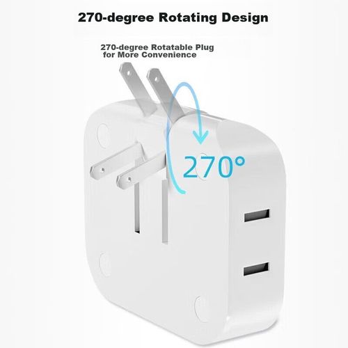 Adaptador Tipo A Delipow MG-703 Rotatorio Enchufe Tipo A Salida Tipo A