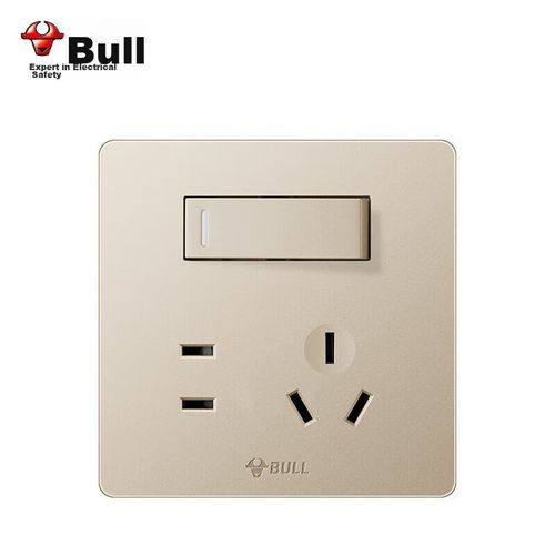 Enchufe BULL Tipo G12 Interruptor Doble G12E334S Oro