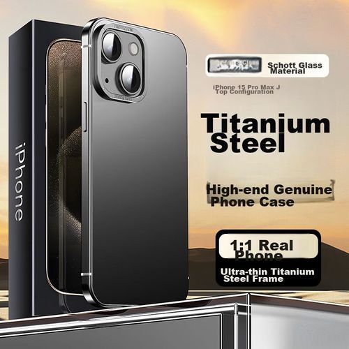 Funda Para Iphone 15 Pro Im-Chen Acero Inoxidable Negro