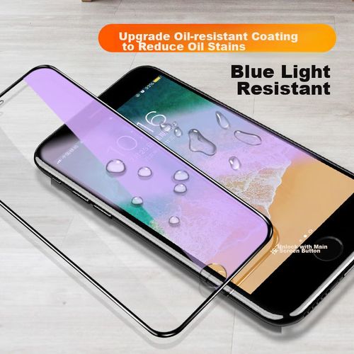 Mica Protector De Pantalla Anti-Luz Azul Para iPhone SE2/8/7/6s/6 Negro