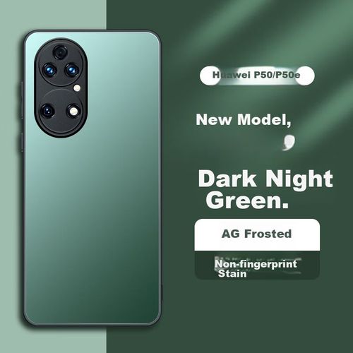 Funda Para HUAWEI P50/P50E Dreamjia Silicona Mate Verde Oscuro