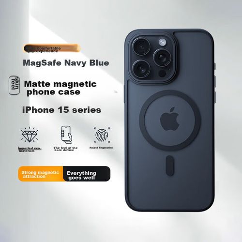 Funda Para IPHONE 15 Pro Zhiweishi Magnética Pc+TPU Azul Marino