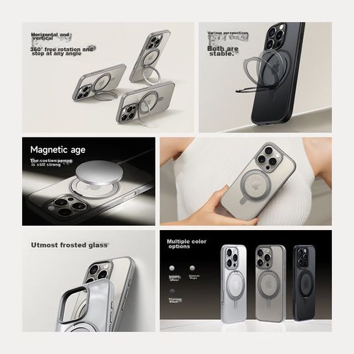 Soporte Para Teléfono IPHONE 16 Pro W&P Pc+TPU Gris Titanio