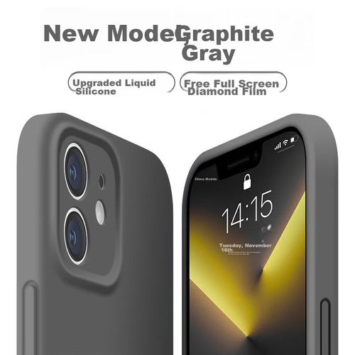 Funda Para IPHONE 12 Neyaa Silicona Líquida Gris