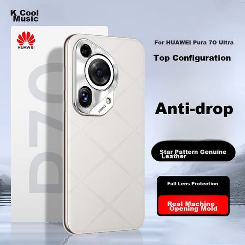 Funda Para HUAWEI Pura70 Ultra Coolfeng Cuero Auténtico Blanco