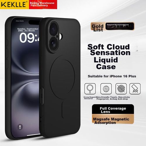 Funda Para IPHONE 16 Plus Keklle Silicona Líquida Negra