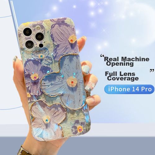 Funda Para IPHONE 14 Pro Jiangming TPU Azul Pintura Al Óleo