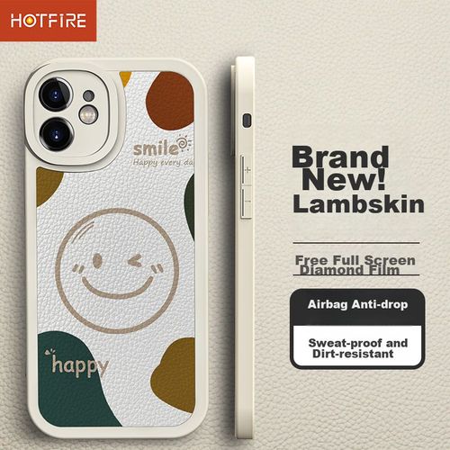 Funda Para IPHONE 11 Hotfire Cuero De Cordero Blanco