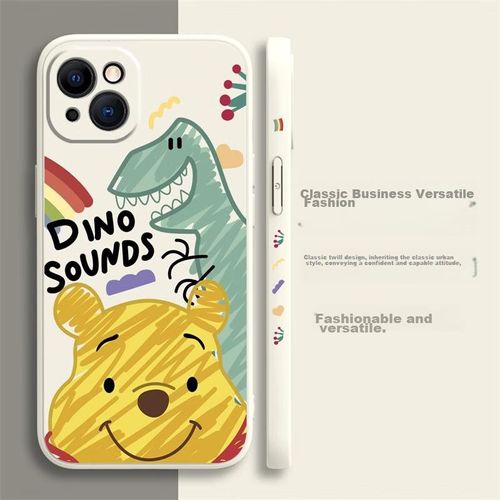 Funda Para IPHONE 13 Zitai Silicona Líquida Blanca Winnie Pooh