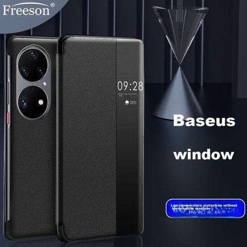 Funda Para HUAWEI P50 Pro Freeson Cuero Negro