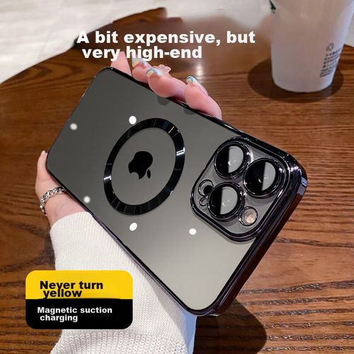 Funda Para IPHONE 14 Pro Kelleia Electrochapada Negra Material Resistente Al Amarillamiento