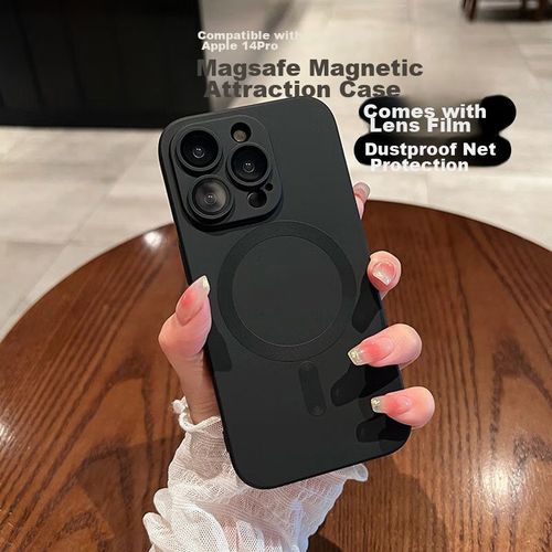Funda Para IPHONE 14 Pro Jiangming Magsafe Goma Suave Negra