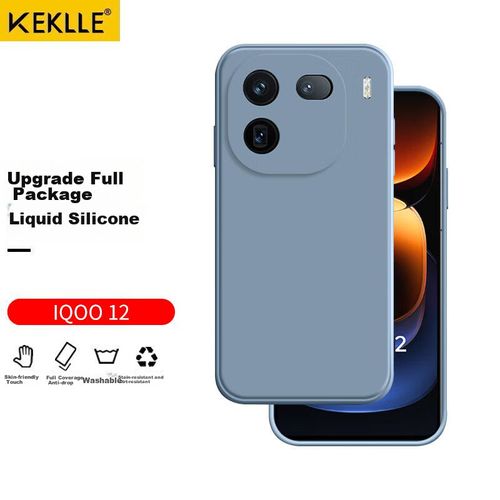 Funda Para Iqoo 12 Keklle Silicona Líquida Gris Lavanda