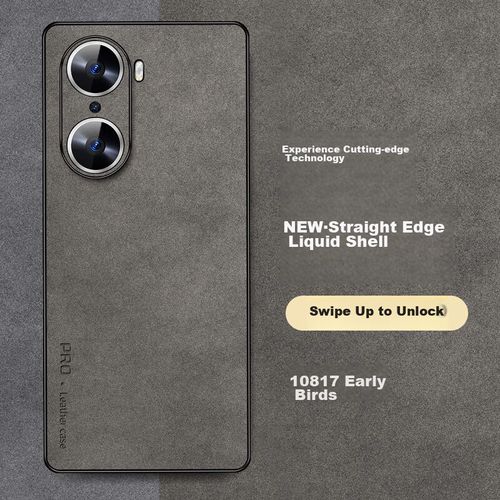 Funda Para HONOR 60 Shangsu Cuero Cordero Gris