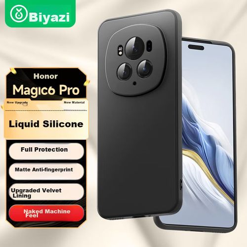 Funda Para HONOR Magic6Pro Biaze Silicona Líquida Mate Negra