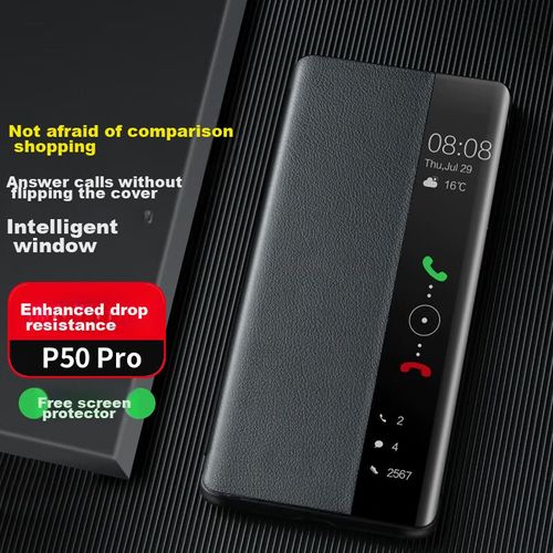 Funda Para HUAWEI P50 Pro Zhengjian Cuero Negro