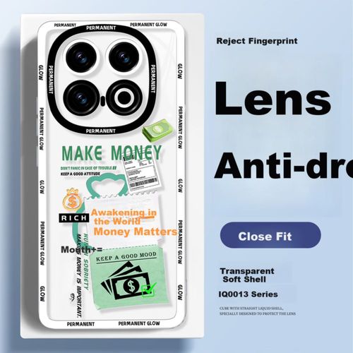 Funda Para VIVO Iqoo 13 Xp Silicona Transparente Marco Blanco