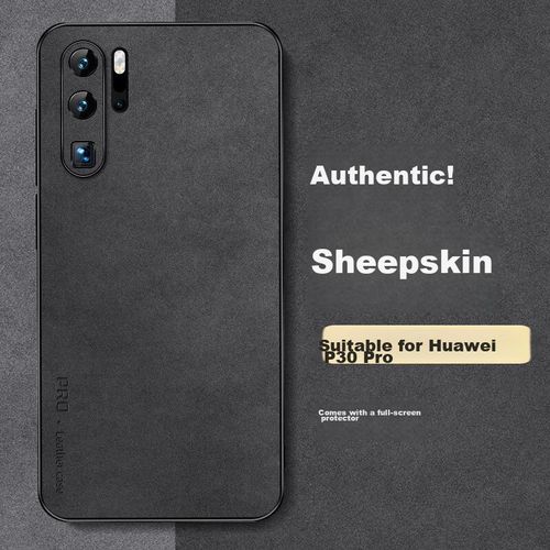 Funda Para HUAWEI P30 Pro Shangsu Cuero De Cordero Negro
