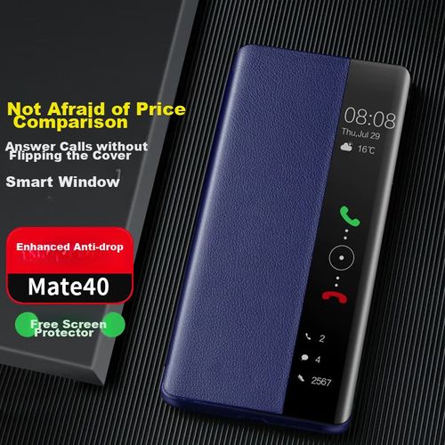 Funda Para HUAWEI Mate40 Zhengjian Cuero Azul Flip Inteligente