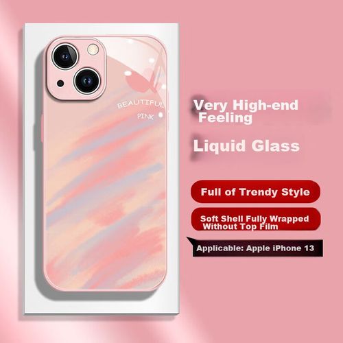 Funda Para IPHONE 13 Jiangming Vidrio Líquido Rosa