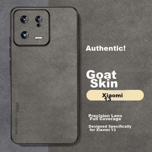 Funda Para XIAOMI 13 Shangsu Cuero De Cordero Gris